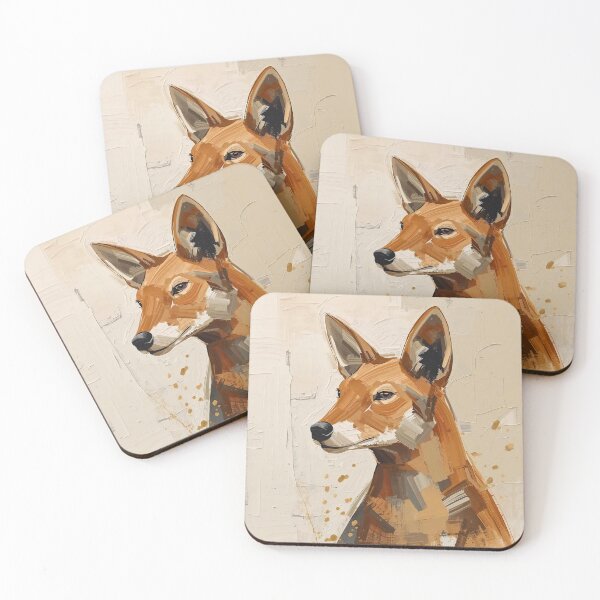 Item preview, Golden Jackal: Modern Minimalist Impasto Wildlife Portrait designed and sold by Cozyartsss.