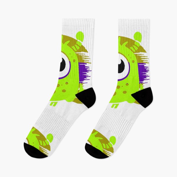 Item preview, One-Eyed Green Monster – Kawaii Design with Purple and Mustard Background designed and sold by AstronautMerch.