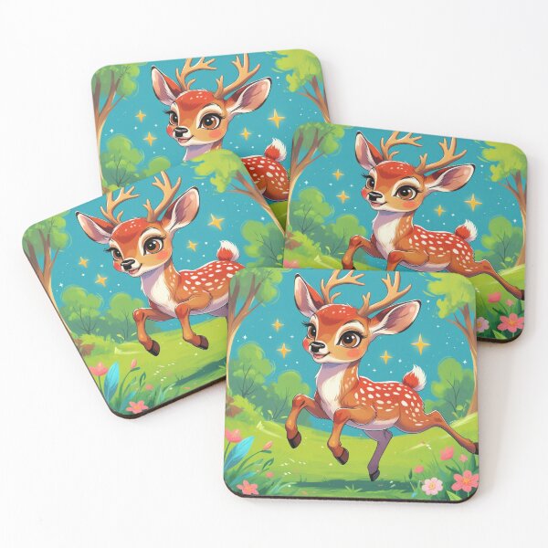 Item preview, Cute Baby Deer Cartoon Illustration | Kawaii Forest Animal Art designed and sold by MiniPrintMagic.