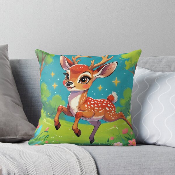 Aperçu de l'œuvre Illustration de bébé cerf mignon | Art animalier kawaii de la forêt créée et vendue par MiniPrintMagic.