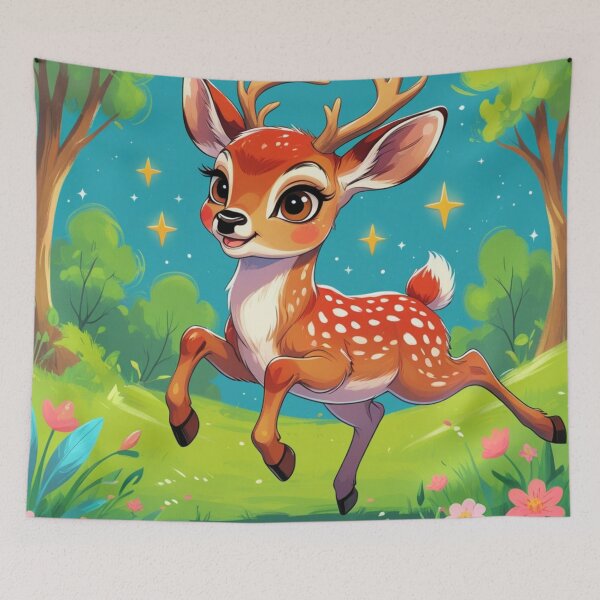 Item preview, Cute Baby Deer Cartoon Illustration | Kawaii Forest Animal Art designed and sold by MiniPrintMagic.