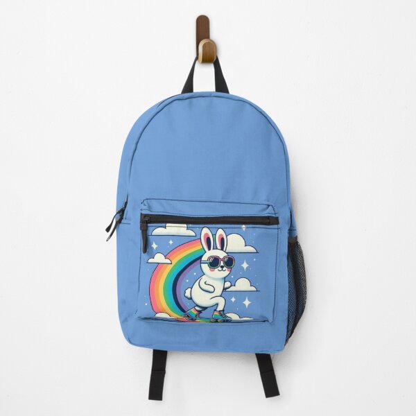 Item preview, Roller Bunny Rainbow Ride – Whimsical Skater Vibes designed and sold by Dogandesighn.