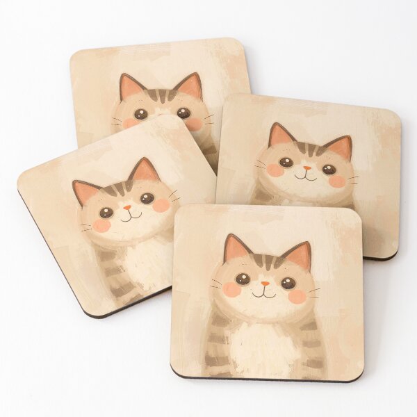 Item preview, Sweet Stripes: Modern Whimsical Minimalist Kitten Portrait designed and sold by Cozyartsss.