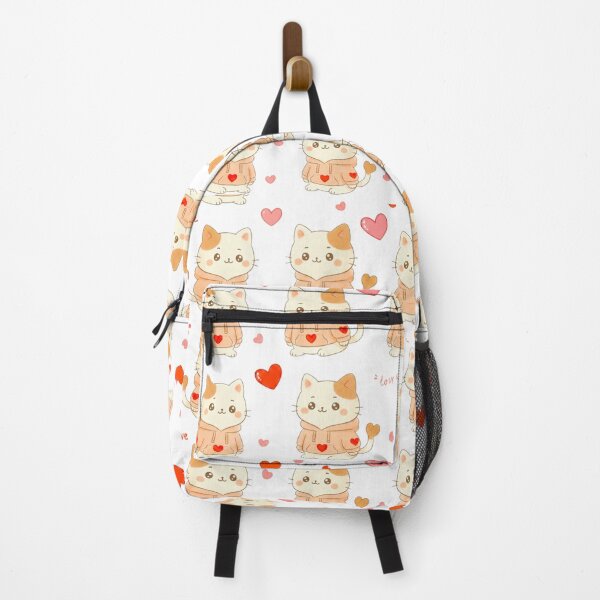 Item preview, Cute Mochi Cat in Orange Hoodie Valentine Pattern - Kawaii Calico Kitty Love Aesthetic designed and sold by MT-Hub | Cute Aesthetic Art, Stickers & Phone Cases.