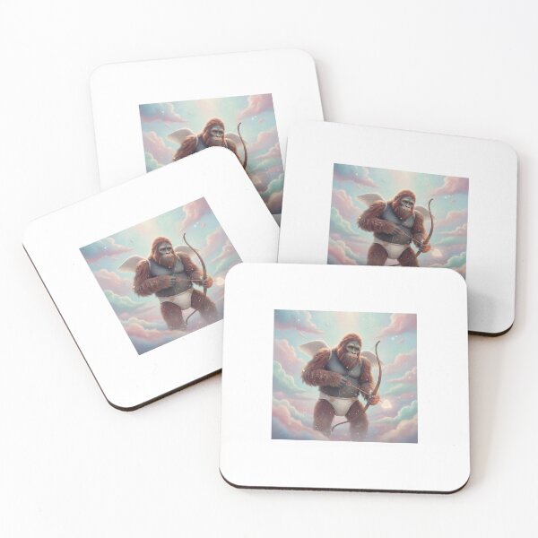 Item preview, Whimsical Bigfoot Cupid with Heart Arrow designed and sold by Eeconte.