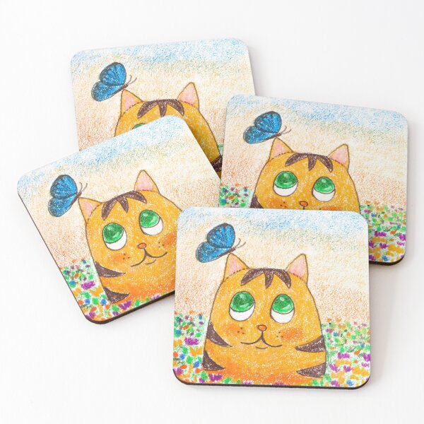Item preview, The Kitten and His Butterfly Friend designed and sold by LeidySilvaArt.