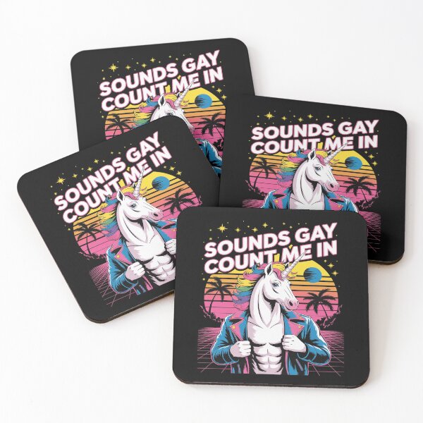 Item preview, Sounds Gay Count Me In Pride Unicorn  designed and sold by MarkLeedsArt.