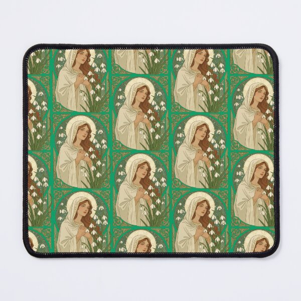 Item preview, St Brigid Art Nouveau Halo and Snowdrops designed and sold by taiche.