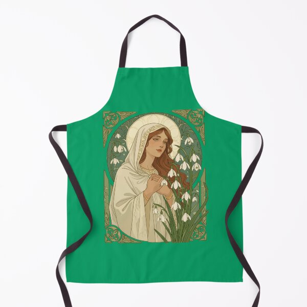 Item preview, St Brigid Art Nouveau Halo and Snowdrops designed and sold by taiche.