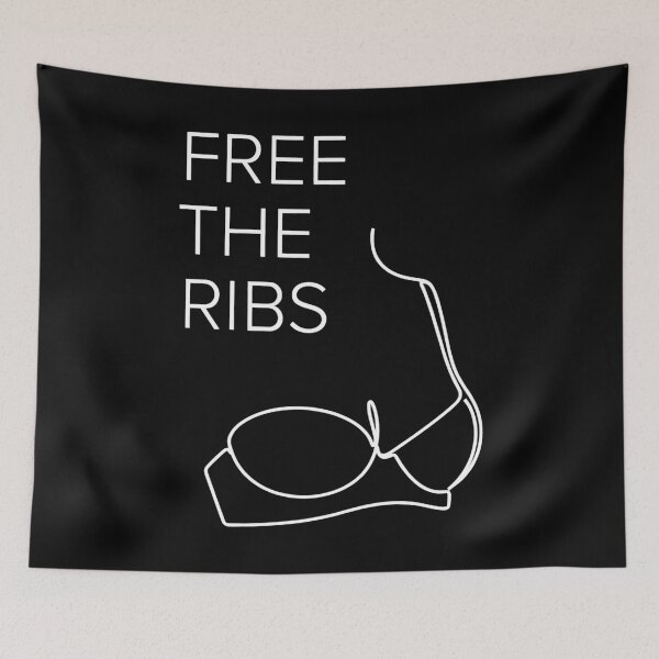 Item preview, Free The Ribs Bra Discomfort Funny Sarcastic Minimalist Art designed and sold by SplashTastic.