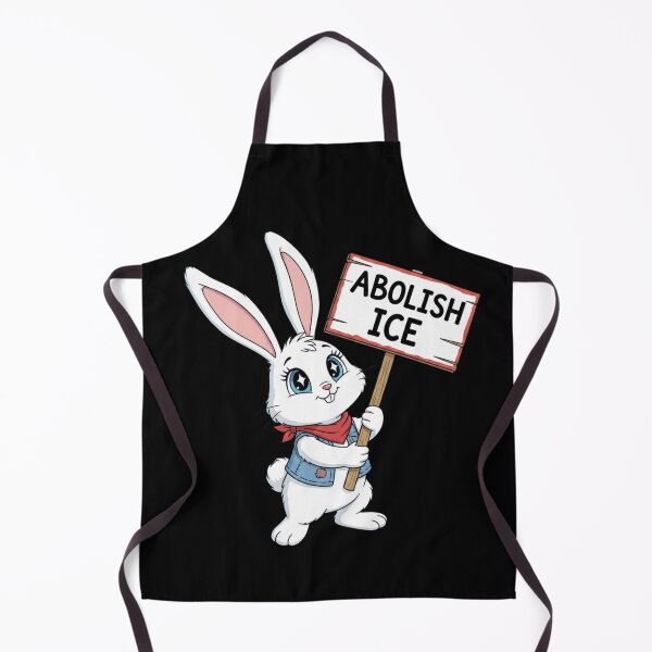 Item preview, Abolish ice cute bunny rabbit holding picket sign designed and sold by RichTeeDesigns.
