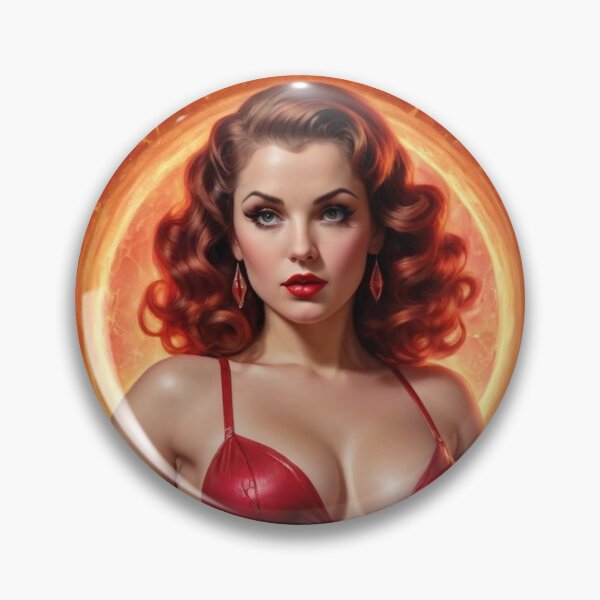 Item preview, Aries Zodiac Rebirth | Vintage Fantasy Fire Goddess Pin-Up designed and sold by MissSaylor.