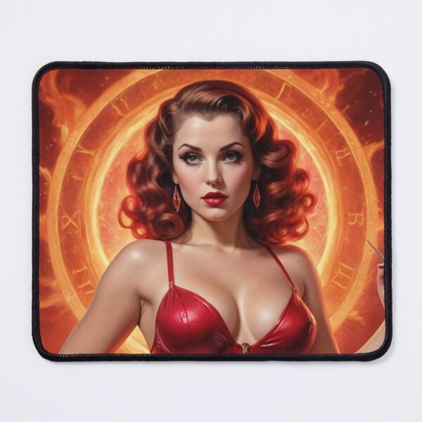 Item preview, Aries Zodiac Rebirth | Vintage Fantasy Fire Goddess Pin-Up designed and sold by MissSaylor.