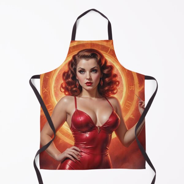 Item preview, Aries Zodiac Rebirth | Vintage Fantasy Fire Goddess Pin-Up designed and sold by MissSaylor.