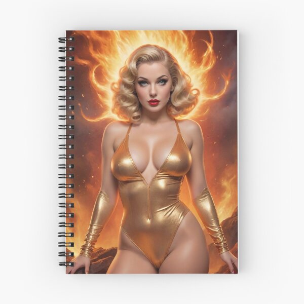 Item preview, Golden Aries Zodiac Rebirth | Retro Sci-Fi Fantasy Pin-Up designed and sold by MissSaylor.