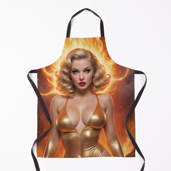 Item preview, Golden Aries Zodiac Rebirth | Retro Sci-Fi Fantasy Pin-Up designed and sold by MissSaylor.