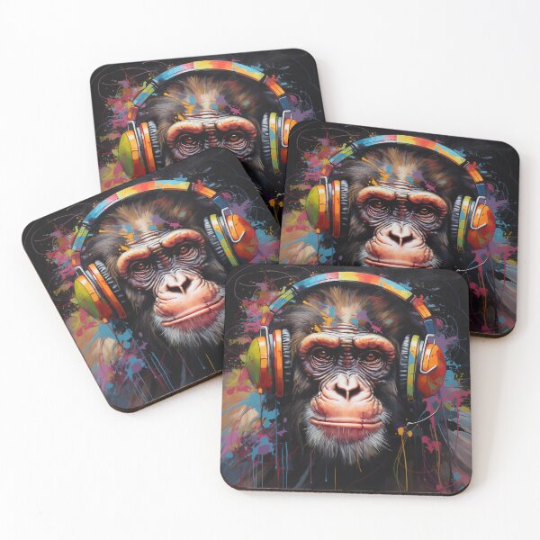 Item preview, Dj Monkey Ape With Headphones designed and sold by GrinGalore.