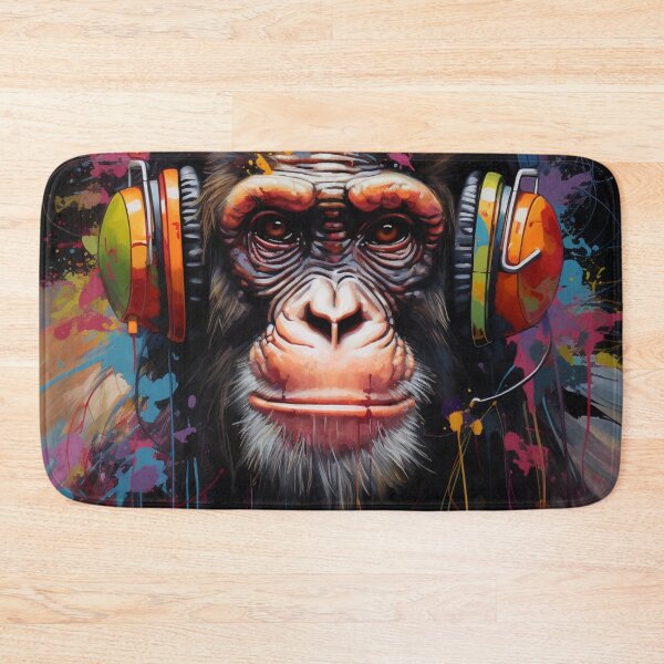 Item preview, Dj Monkey Ape With Headphones designed and sold by GrinGalore.