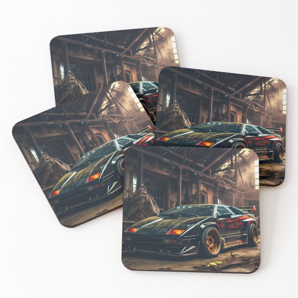 Item preview, Widebody Retro Sports Car Resting Under Broken Sunlit Roof Beams designed and sold by RevUpDesign.