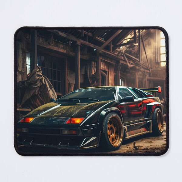 Item preview, Widebody Retro Sports Car Resting Under Broken Sunlit Roof Beams designed and sold by RevUpDesign.