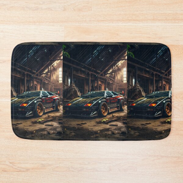 Item preview, Widebody Retro Sports Car Resting Under Broken Sunlit Roof Beams designed and sold by RevUpDesign.
