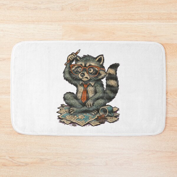 Item preview, Smart Raccoon With Map And Spilled Coffee designed and sold by Artist's Fingerprint.