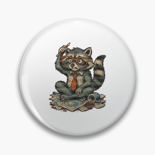 Item preview, Smart Raccoon With Map And Spilled Coffee designed and sold by Artist's Fingerprint.