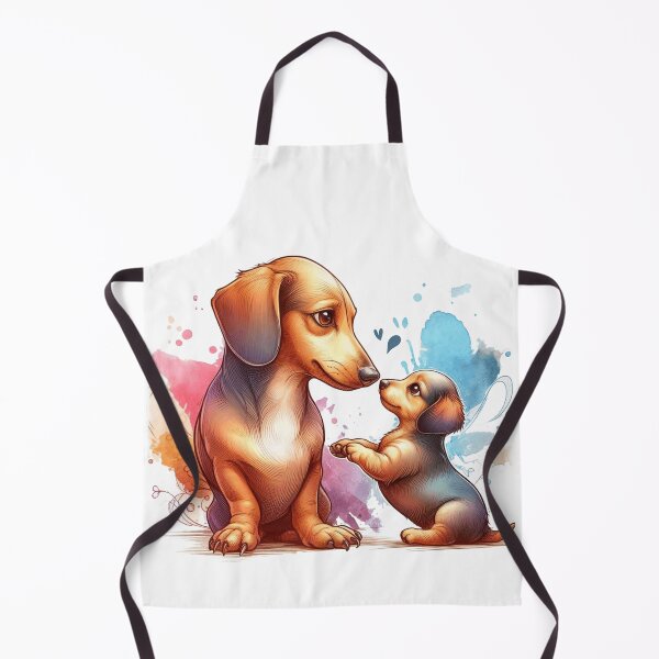Item preview, Dachshund Mom and Puppy Watercolor Splash designed and sold by BigBlueArt.