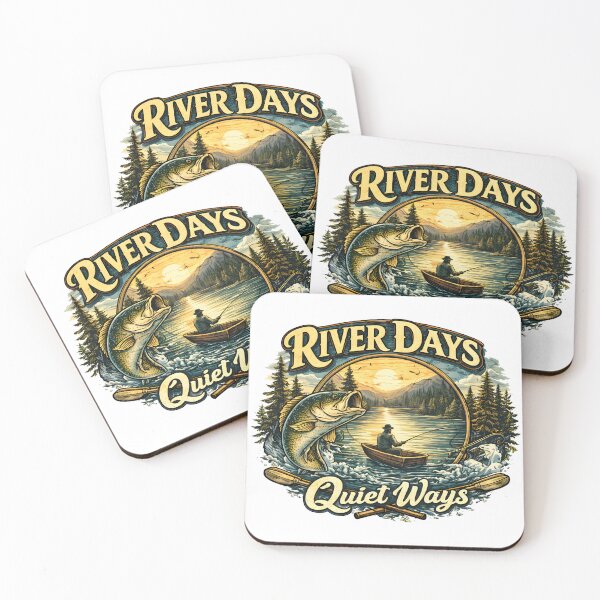 Item preview, River Days Quiet Ways – Peaceful Fishing Nature Illustration designed and sold by SVALANART.