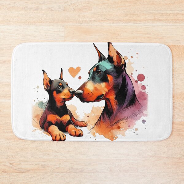 Item preview, Doberman Mom and Puppy Love Watercolor Splash designed and sold by BigBlueArt.