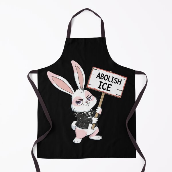 Item preview, Abolish ice rocker bunny rabbit holding picket sign designed and sold by RichTeeDesigns.