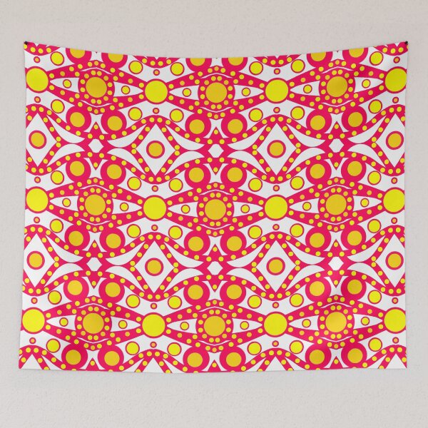 Item preview, Intense pink fabric with  yellow spots. designed and sold by Catfish013.