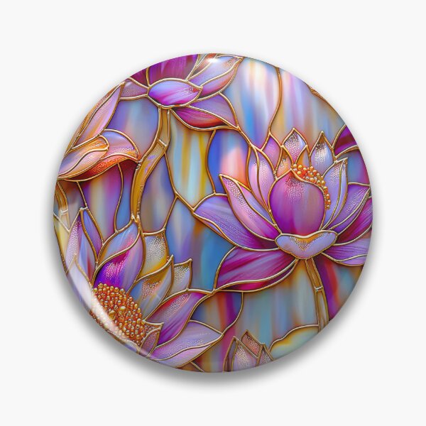 Item preview, Lotus Floral Art, Stained Glass Style Purple and Pink designed and sold by MargaretWiktor.