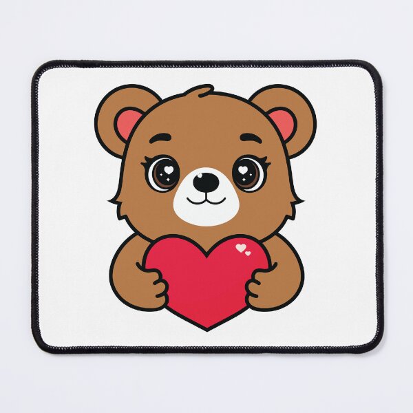 Item preview, Cute Bear Holding Heart – Kawaii Valentine Animal designed and sold by MarshallStickerX.