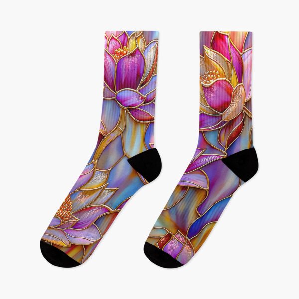 Item preview, Lotus Floral Art, Stained Glass Style Purple and Pink designed and sold by MargaretWiktor.