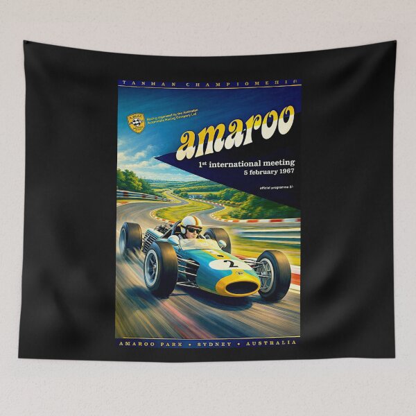 Item preview, Amaroo Park Grand Prix Australia  vintage poster 1967 variation designed and sold by Helios Be. Lavsh.