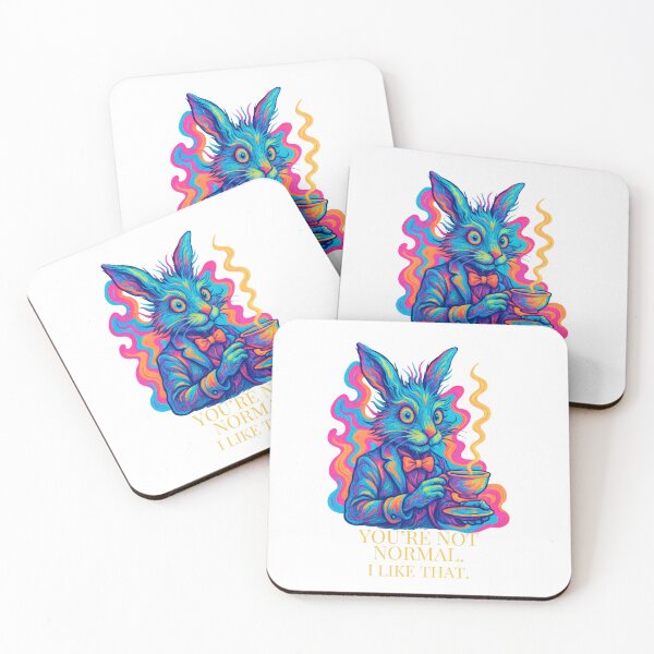 Item preview, You’re Not Normal. I Like That. – Psychedelic Rabbit Illustration designed and sold by SVALANART.