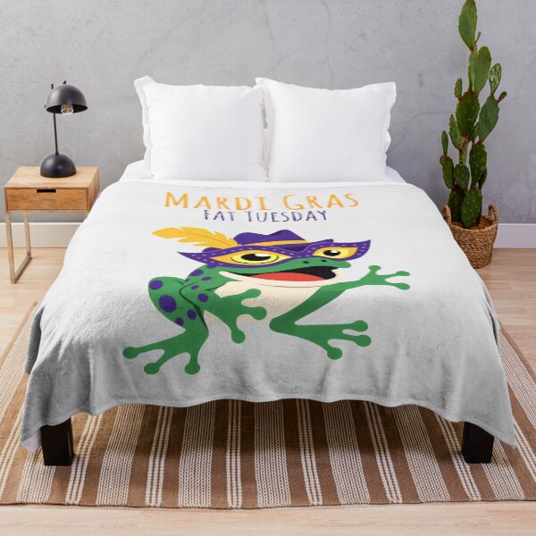Item preview, Mardi Gras Fat Tuesday Funny Spotted Frog Carnival Mask Art designed and sold by SplashTastic.