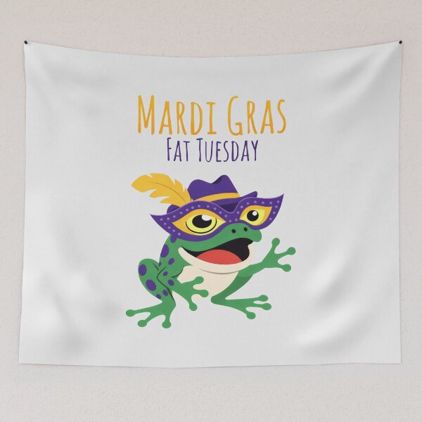 Item preview, Mardi Gras Fat Tuesday Funny Spotted Frog Carnival Mask Art designed and sold by SplashTastic.