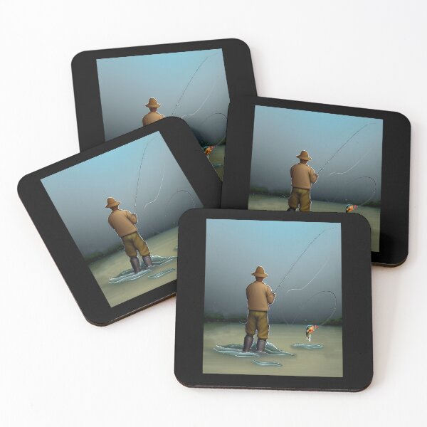 Item preview, Fly Fishing Motif Fisherman Print designed and sold by GetGoodFit.