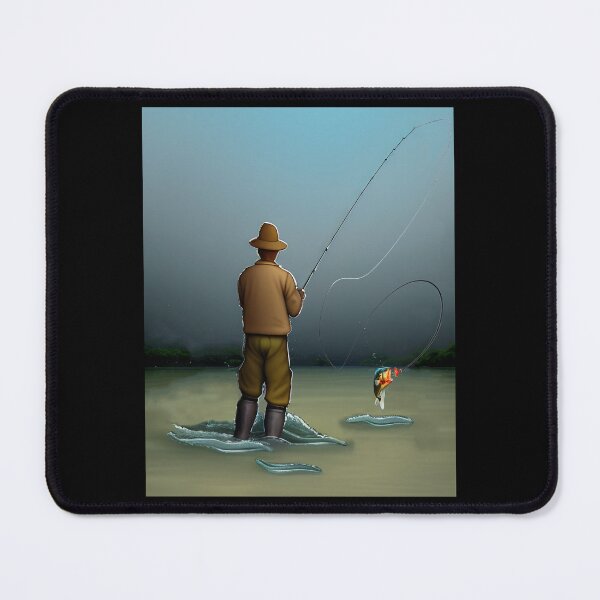 Item preview, Fly Fishing Motif Fisherman Print designed and sold by GetGoodFit.