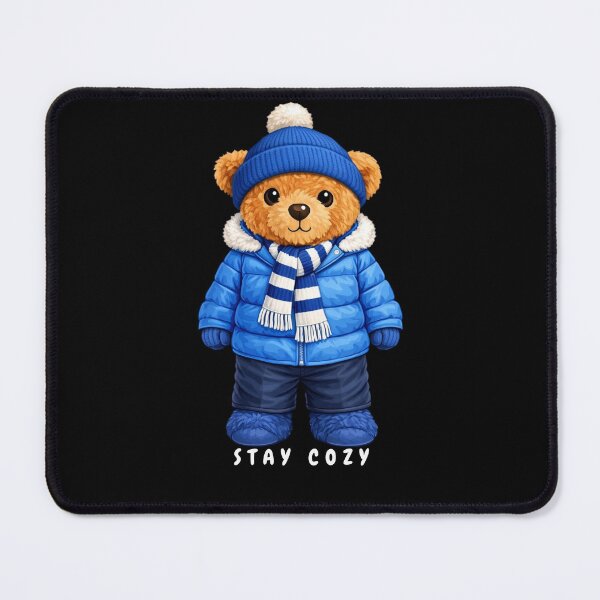 Item preview, Cozy Winter Teddy Bear - Blue Puffer Jacket & Beanie designed and sold by CuteBear87.