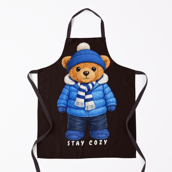 Item preview, Cozy Winter Teddy Bear - Blue Puffer Jacket & Beanie designed and sold by CuteBear87.