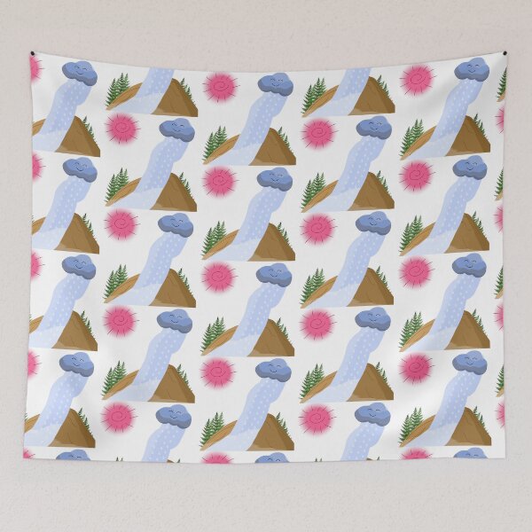 Item preview, Cute Kawaii Weather Waterfall – Happy Sun Cloud Rain designed and sold by MigWhimsy.