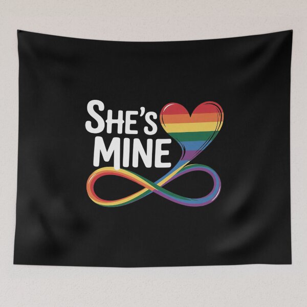 Item preview, I'm Her's She's Mine LGBTQ Matching Couples Lesbian Pride designed and sold by MarkLeedsArt.
