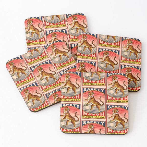 Item preview, Vintage Asian Matchbox Art – Retro Tiger Design with Nautical Flair designed and sold by Analog Aura .