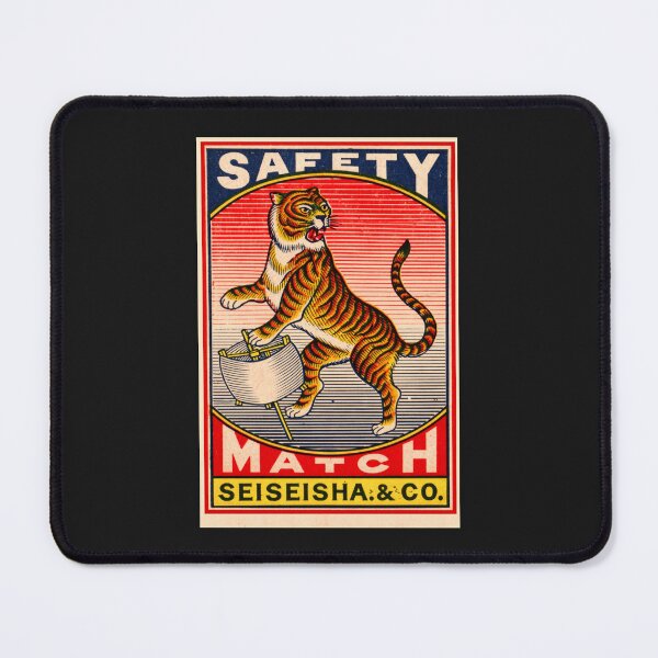 Item preview, Vintage Asian Matchbox Art – Retro Tiger Design with Nautical Flair designed and sold by Analog Aura .
