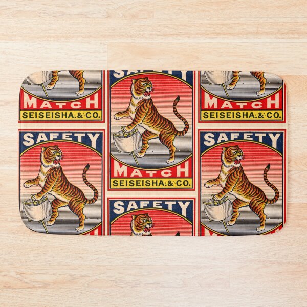 Item preview, Vintage Asian Matchbox Art – Retro Tiger Design with Nautical Flair designed and sold by Analog Aura .