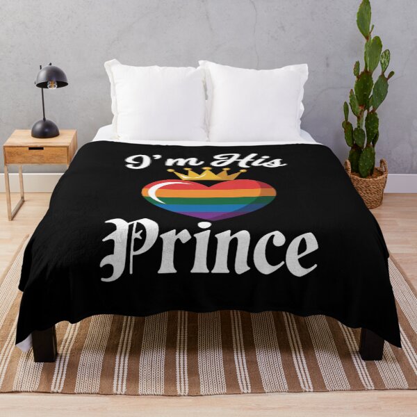 Item preview, I'm His Prince - LGBTQ Rainbow Heart Gay Boyfriend designed and sold by MarkLeedsArt.