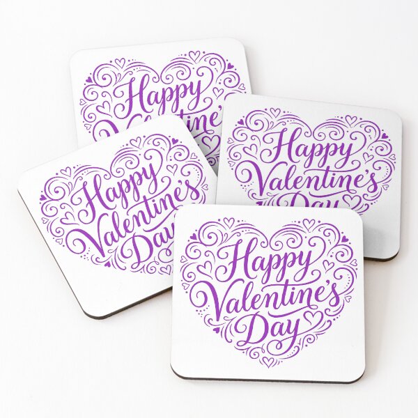 Item preview, Happy Valentine’s Day – Elegant Purple Heart Typography Design designed and sold by montassir239.